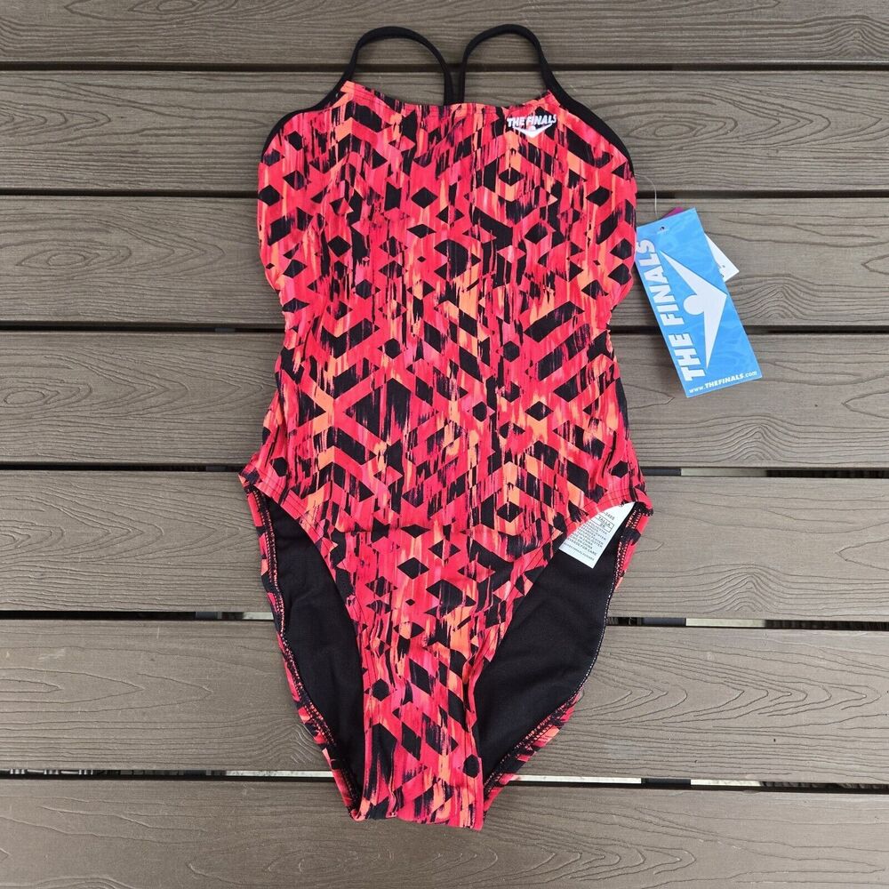 TYR The Finals Women Omega Swimsuit Swanback Red 1 Piece- Size 30 New